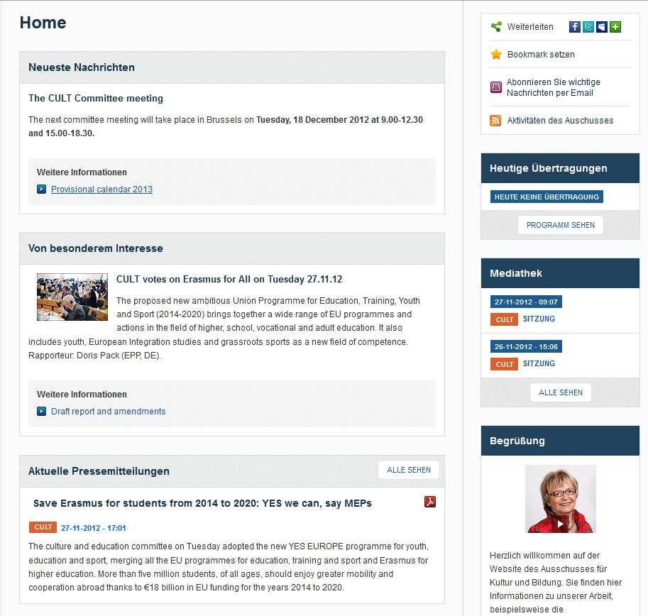 Programmgeneration 2014-2020 Aktuelle Informationen zum Stand der Dinge auf der Website der Europäischen