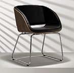 Its airy feel creates an interesting contrast to the closed upholstered seat shell.