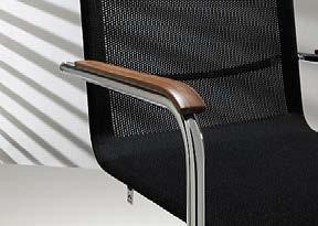 matt chrome. A special shaped-knit fabric gives the back rest a transparent look.