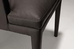 A choice of upholstery firmness levels provides armchair comfort. The frame maintains the light visual effect.