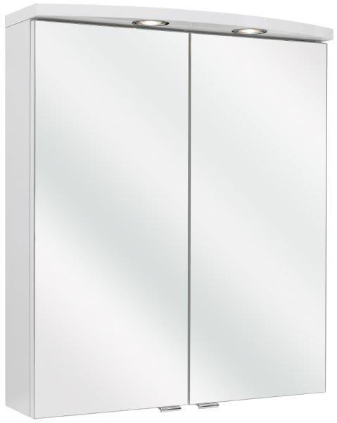 Serie IS-Spiegelschränke IS Spiegelschrank Exclusiv 2-türig weiß IS Spiegelschrank Exclusiv 3-türig weiß 3mm Spiegel auf Trägerplatte, Einfachverspiegelt, mit