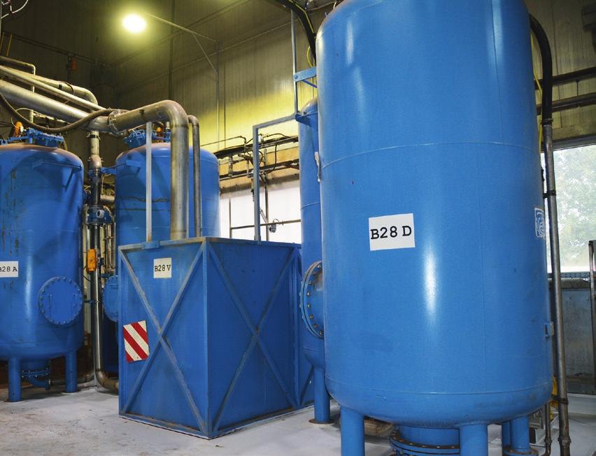 000 l Prozesswasser werden so stündlich durch die sich in Betrieb befindliche Filtereinheit gepumpt.