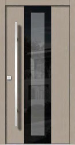 Seitenteil: ST03 Glas Seitenteil: Parsol grau mit Email schwarz, Streifen grau, mittlere Scheibe Klarglas