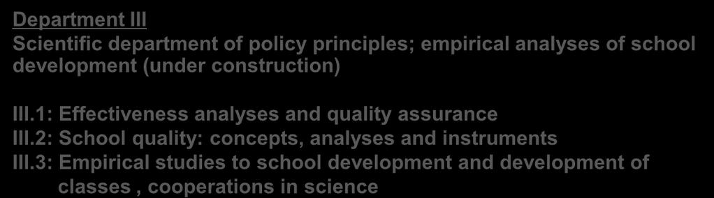 3: School inspection 3 Department II Educational standards, curricula, national comparative tests and central