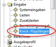 Knick- und Kipplängen Um die Knick- und Kipplängen vorzugeben, rufen Sie den entsprechenden Menüpunkt in der Hauptauswahl auf.