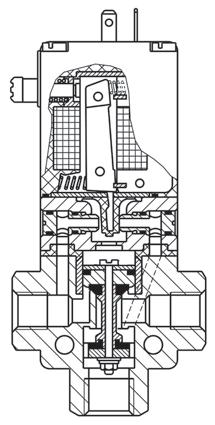 Material Spule: Epoxidharz Trennmembrane: O-Ringe: Kolbenring: PTFE Sitzdichtung: P A ehäuse: Messing R Abmessungen - Standardausführung F J 54, 46 arstellung ohne Kabelkopf 4 10 Anordnung des