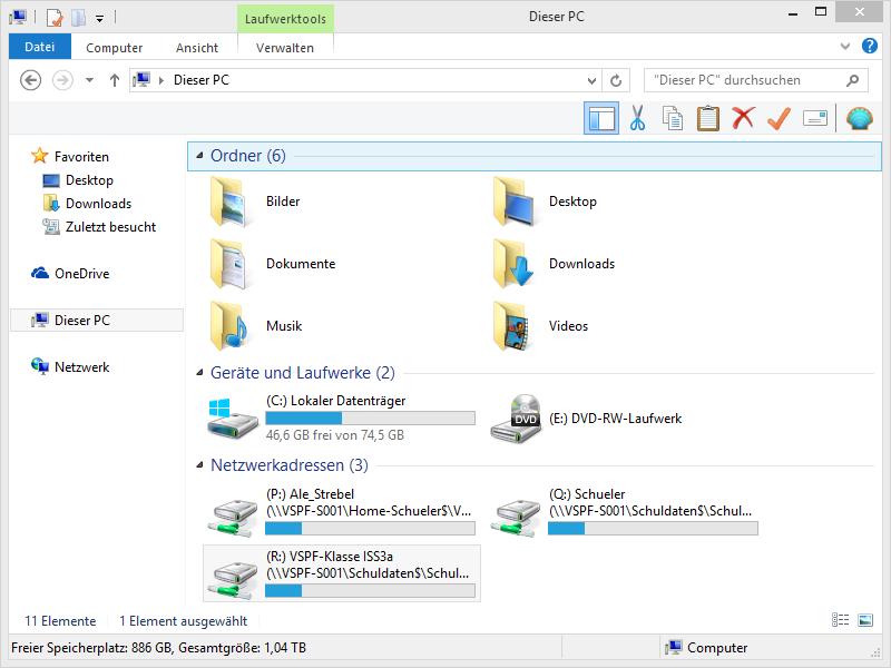 Dateimanagement (in Windows 8.1) Der Windows Arbeitsplatz/Explorer ist das Regiezentrum von Windows.