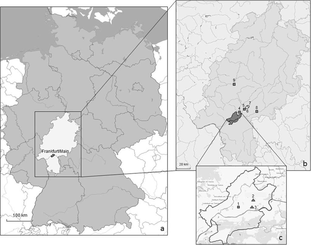 Parasitol Res Fig. 1 Distribution of Culex pipiens and C. torrentium in the Frankfurt/Rhine-Main Metropolitan Region.
