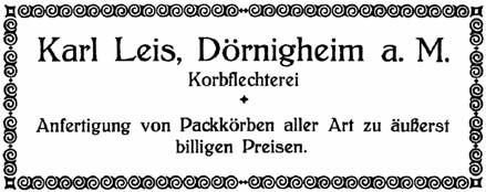 DAS HANDWERK DER KORBMACHER IN DÖRNIGHEIM Signalkörbe, wie sie um 1936/37 für die Mainschifffahrt verwendet wurden.