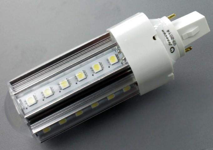 FENECON G24d 8W 360 Kalt Weiß Das LED-Leuchtmittel mit der Fassung G24d ist dank eines hohen Wirkungsgrades und niedrigen Energieverbrauches der optimale Ersatz für klassische Energiesparlampen in