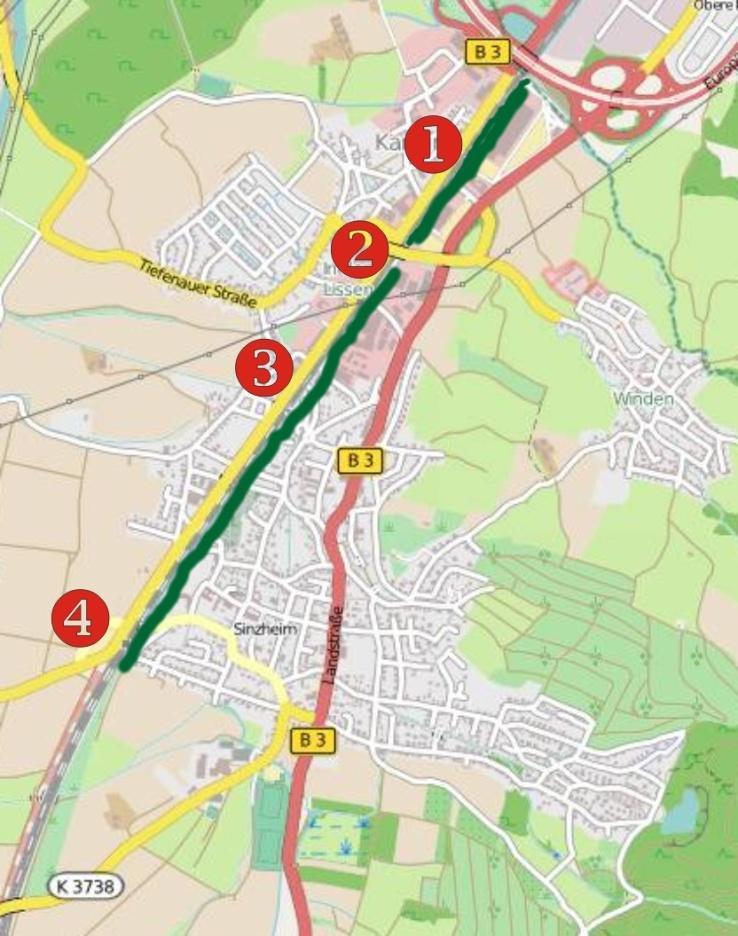 Fahrradweg östlich der Bahnlinie Das größte Problemstück ist der Radweg östlich der Bahnlinie. Beginnend im Norden am Markbach führt er immer entlang der Bahnline bis zur Halberstunger Straße.