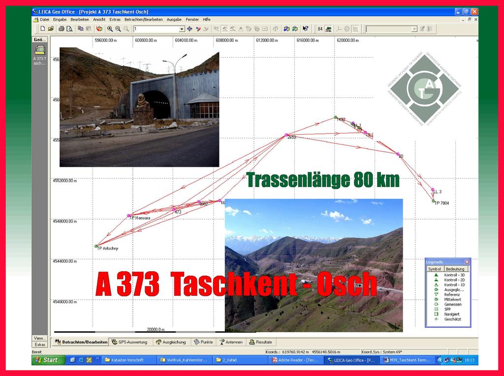 Ferganatal zwei Tunnel in Höhe von 2 200 m Projekt: Alte Seidenstraße Geodäsie sie- Akademie