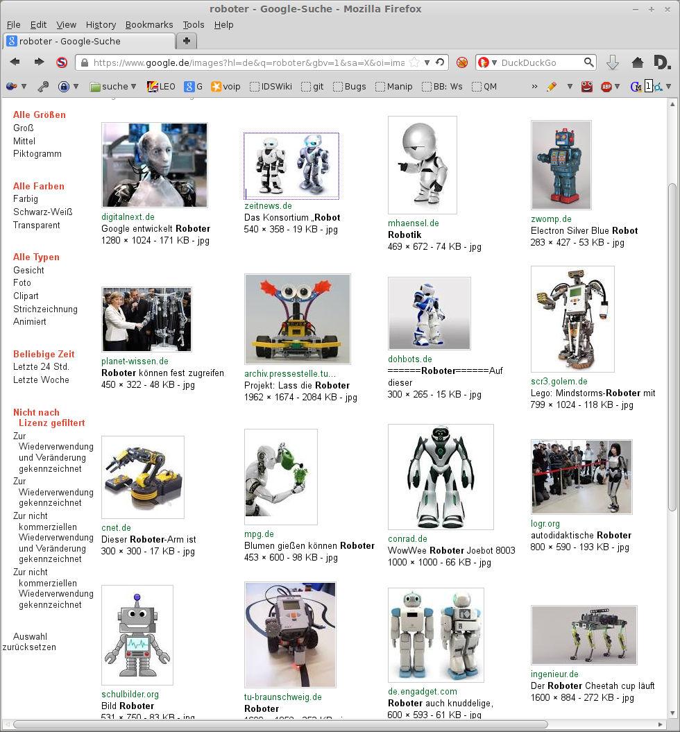 1. Einleitung Abb. 1.1.: Ergebnis der Google Bildersuche nach dem Begriff Roboter.