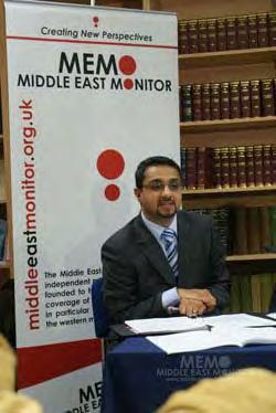 7 Tayib Ali spricht bei einem anti-israelischen Seminar mit dem Titel "Universelle Rechtsprechung gegen israelische "Kriegsverbrecher".