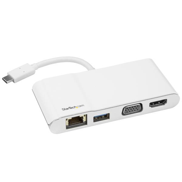 USB-C Multiport Adapter für Laptops - 4K HDMI oder VGA - GbE - USB 3.