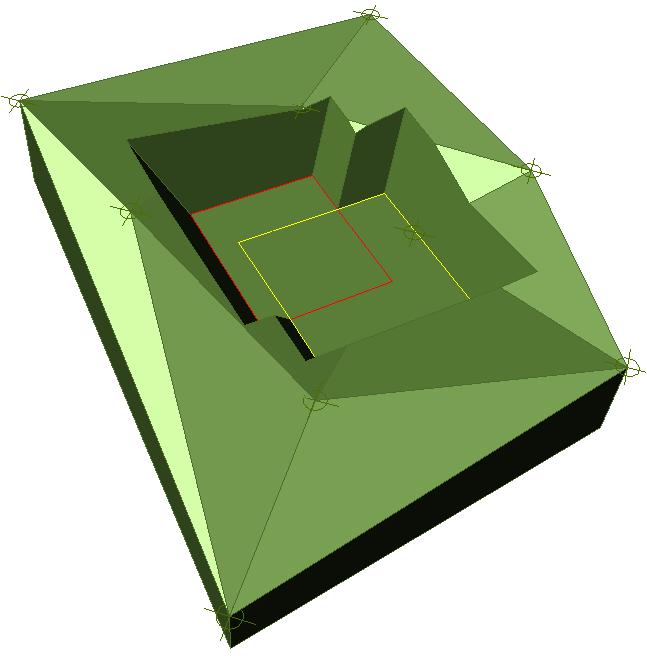 Geländemodell Baugrube Daten aus der Vermessung oder selbst aufgenommen, werden in ein Volumenmodell umgewandelt, das beliebige Geländeschnitte erlaubt.