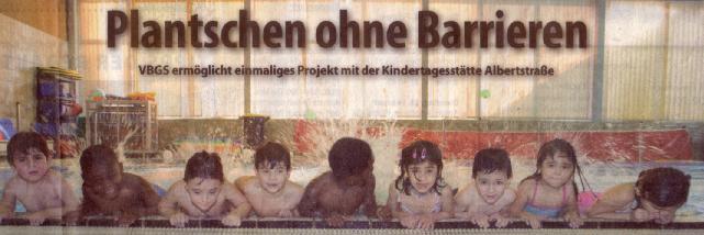Mülheimer Woche 12.2.2011 Eine Kindertagesstätte, deren Kinder regelmäßig schwimmen gehen, dürfte selten zu finden sein.