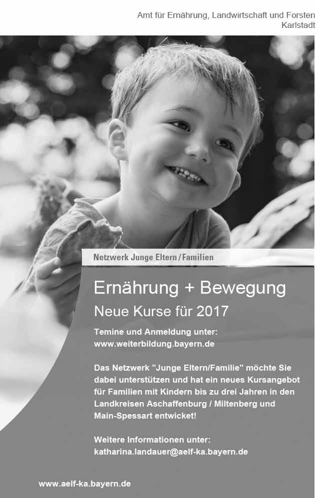 Seite 32 Nr. 2 27.1.2017 kids&co Das Netzwerk Junge Eltern Familien, Ernährung und Bewegung hat folgende Veranstaltungen für junge Eltern/Familien mit Kin-dern bis zu 3 Jahren Freitag, 10.