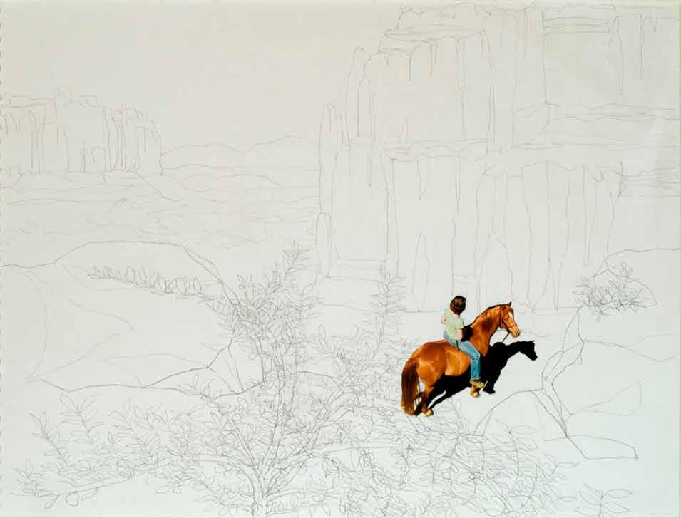 The Bad/Canyon (1), 2010, 30 x 40cm, Bleistift, digitaler Fotoausdruck auf Papier