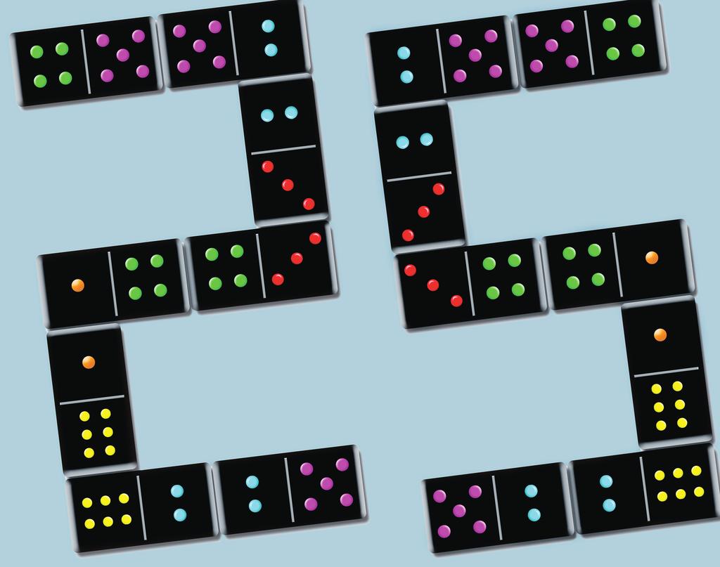 Einfache Mathe-Dominos differenziert:
