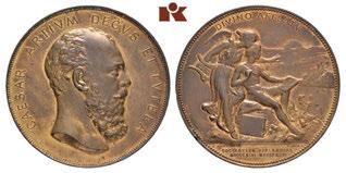Vorzüglich 830 Nikolaus II., 1894-1917. Bronzemedaille 1896, von J. C. Chaplain, auf den Besuch des Zarenpaares in Frankreich.