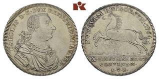 5 Taler 1748, Braunschweig. 6,42 g. Fb. 714; Welter 2694. GOLD. Fast sehr schön 1 1329 Karl I., 1735-1780.