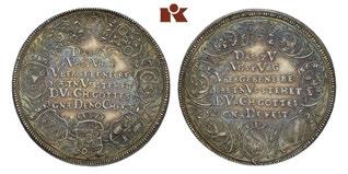 Zainende, sehr schön 1481 Silbermedaille 1730, von D. S. Dockler, auf die 200- Jahrfeier der Übergabe der Augsburger Konfession.