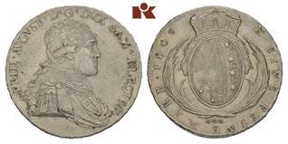 850; Kahnt 411; Thun 289. Sehr schönvorzüglich 1559 Friedrich August III. (I.), 1763-1806-1827. Konv.-Taler 1805 SGH. Dav.