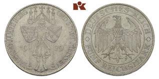 Vorzüglich 200,00 1764 5 Reichsmark 1929 E. Meissen. J. 339.