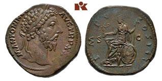 185 Antoninus II. Marcus Aurelius, 161-180. AR-Denar, 162/163, Rom; 2,99 g. Kopf r.//providentia steht l. mit Globus und Füllhorn. BMC 188; Coh. 519; RIC 50.
