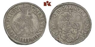 , 1588-1648. Mark 1614, Kopenhagen. Hede 99 C. RR Sehr schön 2 306 Christian IV., 1588-1648. Mark 1615, Helsingør.