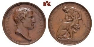 Seite 72 Künker elive Auction 41 EUROPÄISCHE MÜNZEN UND MEDAILLEN FRANKREICH KÖNIGREICH 351 Consulat, 1799-1804. Bronze-Probemünze für 5 Francs (Module de 5 Francs) AN 10 (1801/1802).