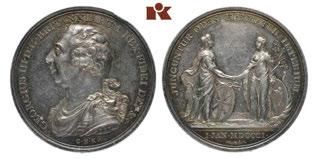 R Sehr schön 1 Auf der Rückseite wird durch die Initialen SSC die Herkunft des Silbers angegeben, das von der South Sea Company geliefert wurde. 456 George II, 1727-1760. Shilling 1747, London.