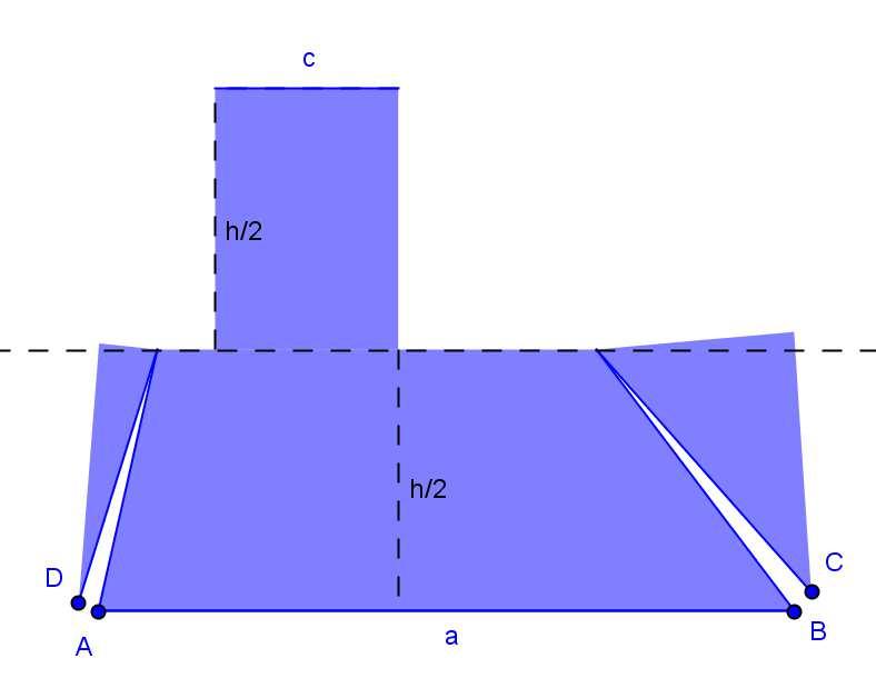 7 Zwei Dreiecke heruntergeklappt aus dem Trapez entstehen zwei Rechtecke (A = l.