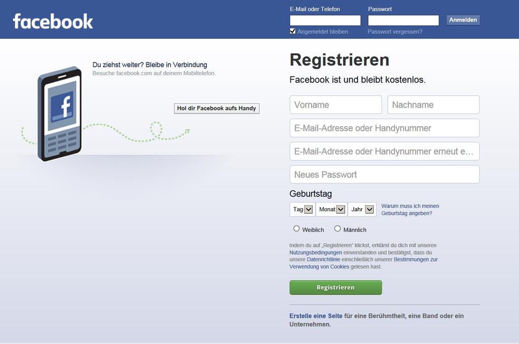 facebook Erste Schritte 1.