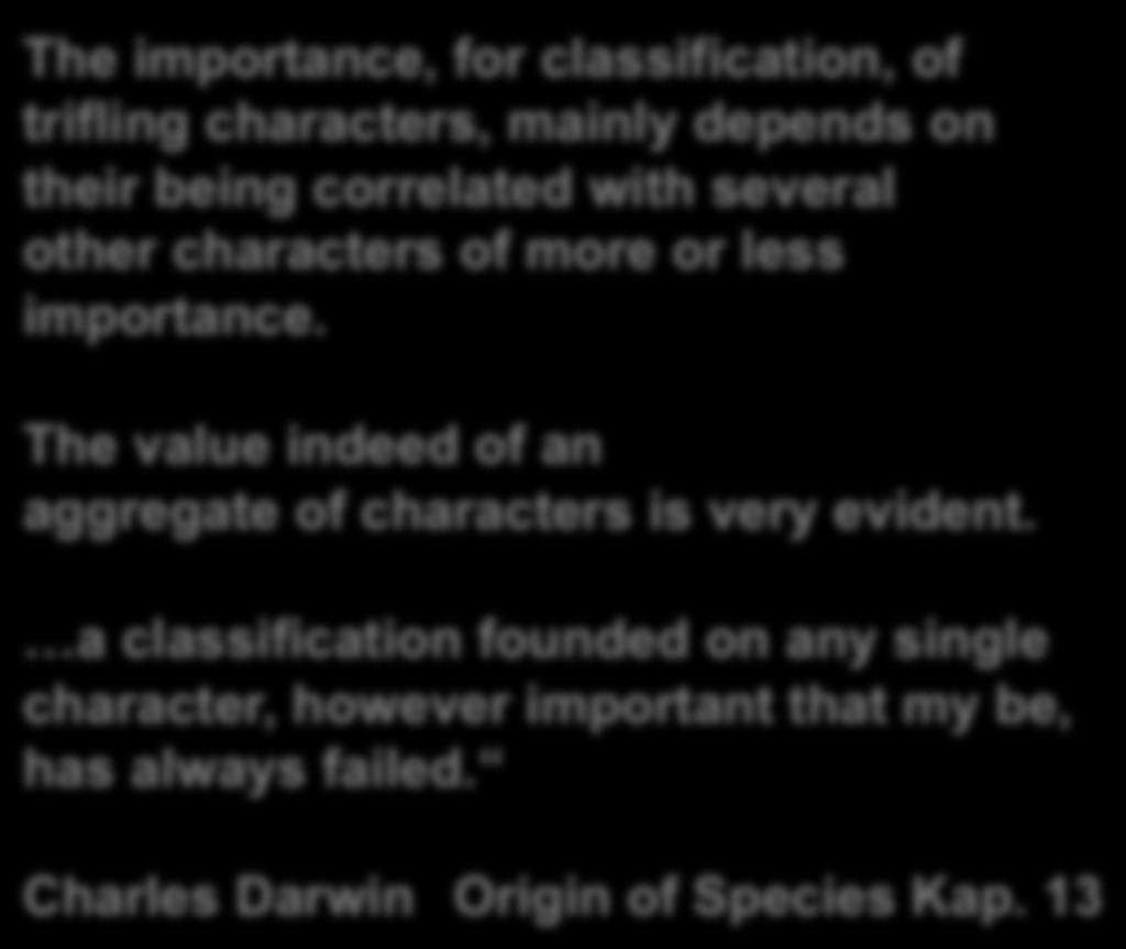 Darwin zum Thema Inkongruente Bäume The importance, for classification, of trifling characters,