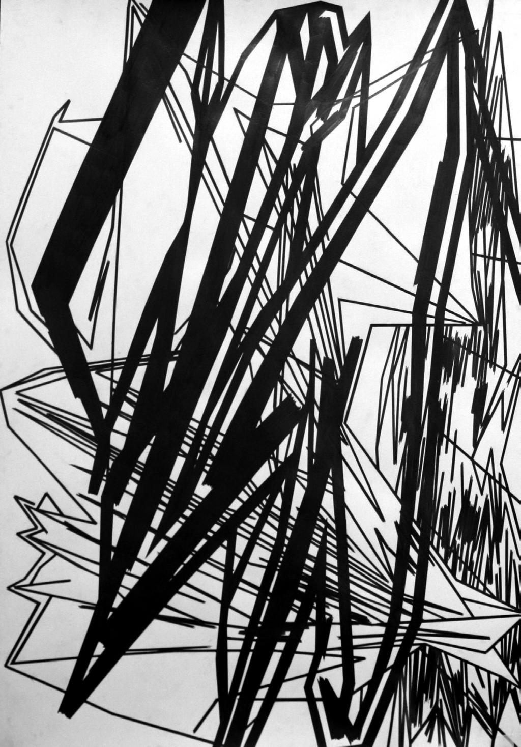 Rear Field, Bleistift auf Papier, 100 x 70 cm,