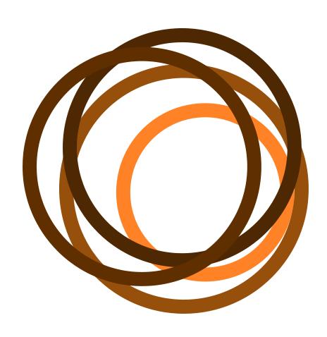Logo 3 Bei dieser Logoversion ist die Bildmarke eine abstrahierte Baumscheibe, die Kreise stehen für die Jahresringe und sind passend in Braun- & Orangetönen gehalten.