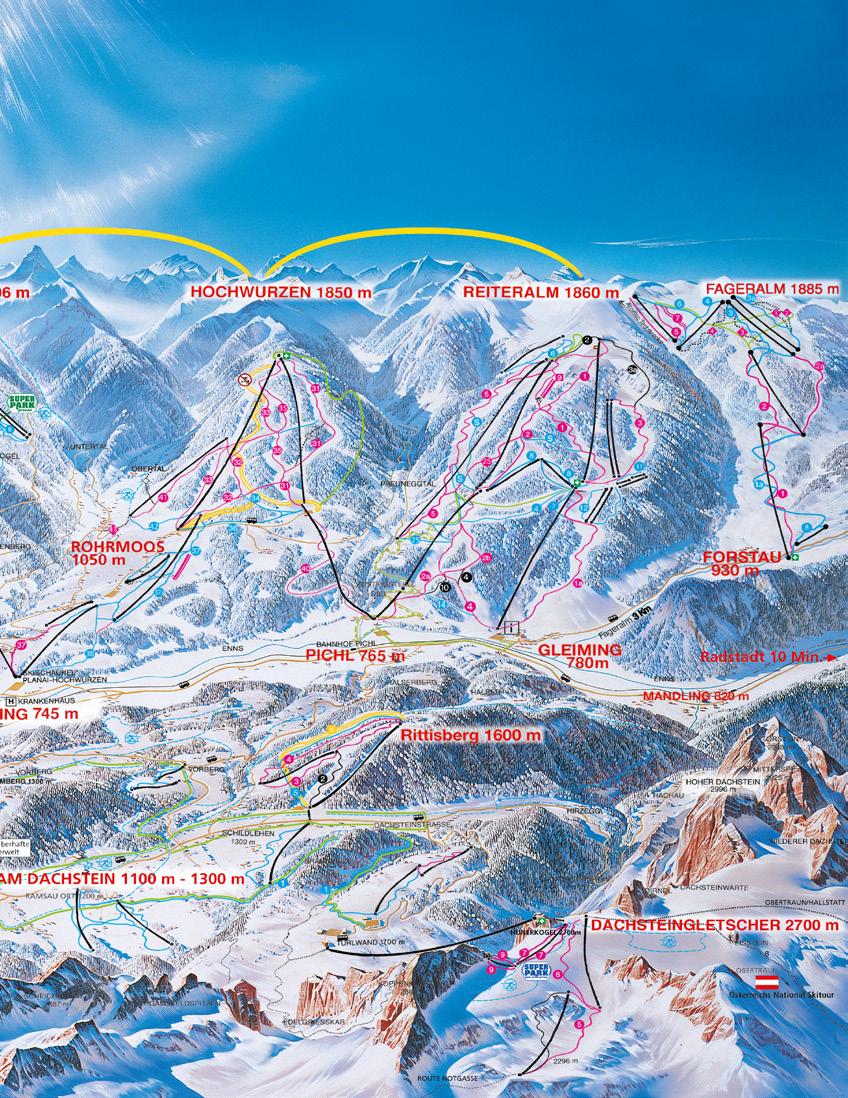 Schladminger Gletscher N Hinterfager Mitterfager Vorderfager II Vorderfager I ritz-blitz 30 19 Weitmoos-Tellerlift Moserbodenlift Rohrmoos I 28 Hopsilift Rohrmoos II 29 Obertalbahn 21 26 24 23 22