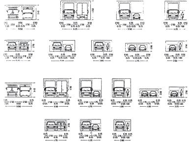 54 7.1 Grundmaße für Verkehrsräume und lichte Räume bei ausgewählten Begegnungsfällen Raumbedarf bei unverminderter Geschwindigkeit (50km/h) Bus/Bus Lkw/Lkw Lkw/Pkw Lkw/Rad Lkw/Lkw Lkw/Pkw Lkw/Rad