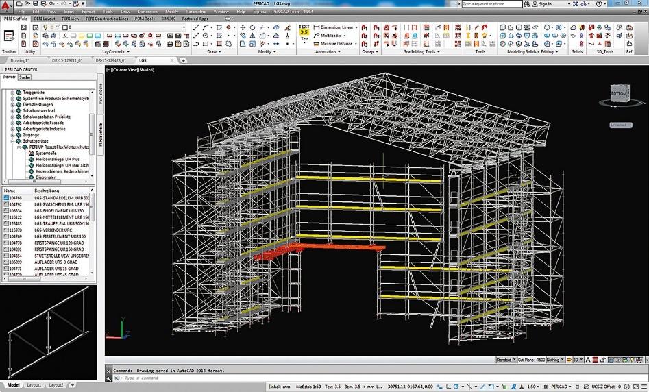 Advanced 3D Modellierung Planung in PERI CAD intern / extern für Kunden Umfassende
