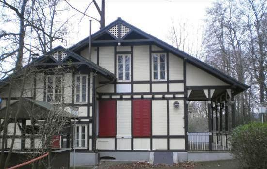 Das Norwegische Holzhaus war von Anfang an für eine gastronomische Nutzung vorgesehen.