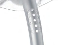 Tragekomfort Konische Bauform Sprechventil (Silberschiebeventil) mit O 2 -Anschluss Bei Bestrahlung einsatzfähig Kanülenoptimierungen möglich Außenkanüle gesiebt Innenkanüle gef.