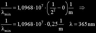 Größte Wellenlänge für n 2 = 3: Kleinste Wellenlänge für n 2 = : Die Wellenlängen der Balmer-Serie liegen zwischen 365 nm und 656 nm.