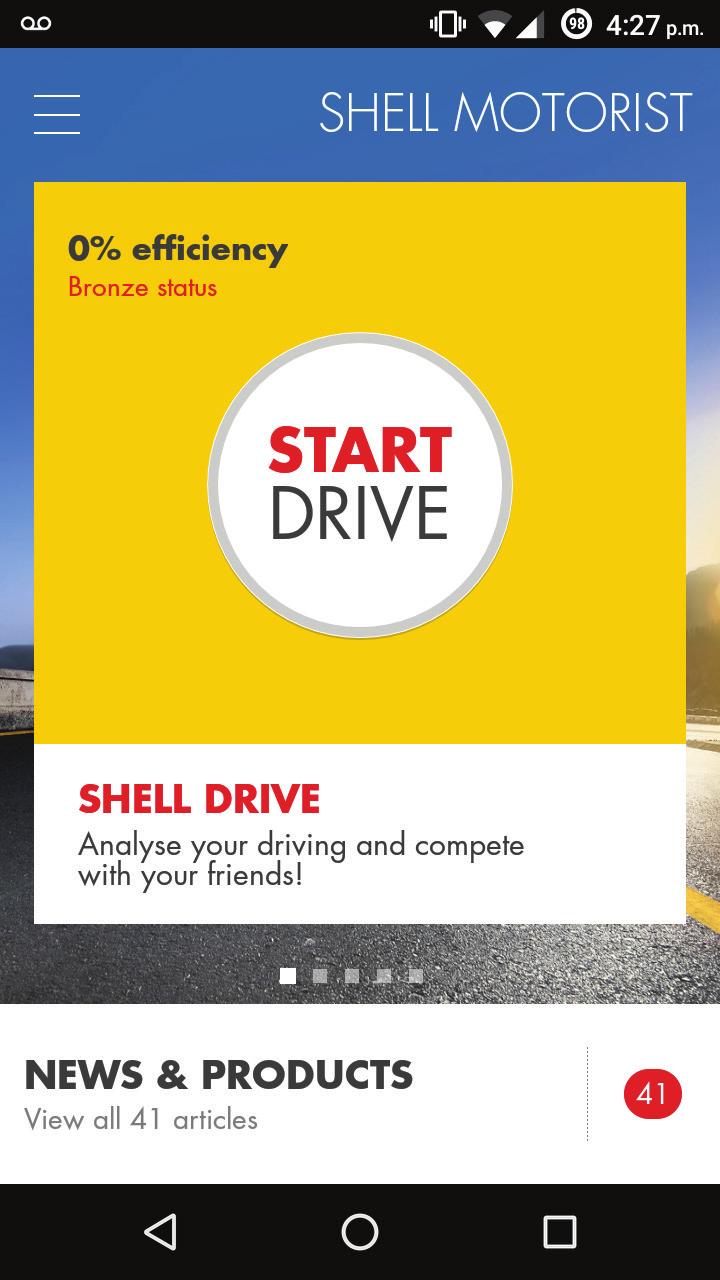 Nutzung der Shell Driving-App 1.