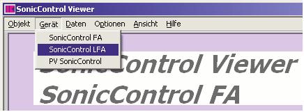 2. Bedienung After starting the SonicControl Viewer, the control unit will be pictured on the monitor.