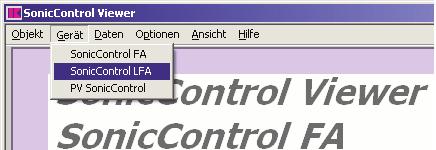 2. Bedienung Nach dem Start von SonicControl Viewer erscheint die Schaltgeräteoberfläche auf dem Bildschirm.