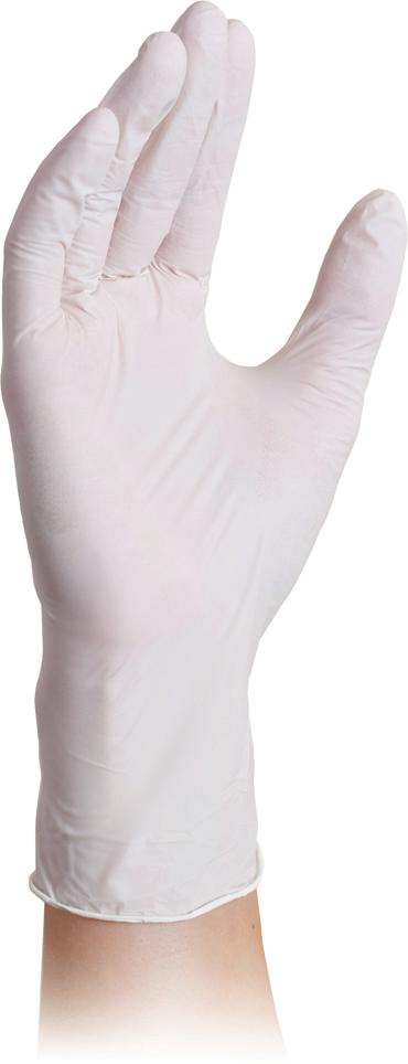 Reinigungsmitteln und Desinfektionsmitteln Höchstes Tastempfinden und besonders weiches Material In neutralem Weiß MPG EN 455/1-4 PSA Kat. I + II EN 374 Peha-soft nitrile fino PSA Kat.