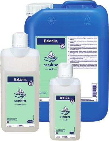 Haut. Baktolin sensitive Waschlotion für die milde Reinigung beanspruchter Haut. Farbstofffrei.