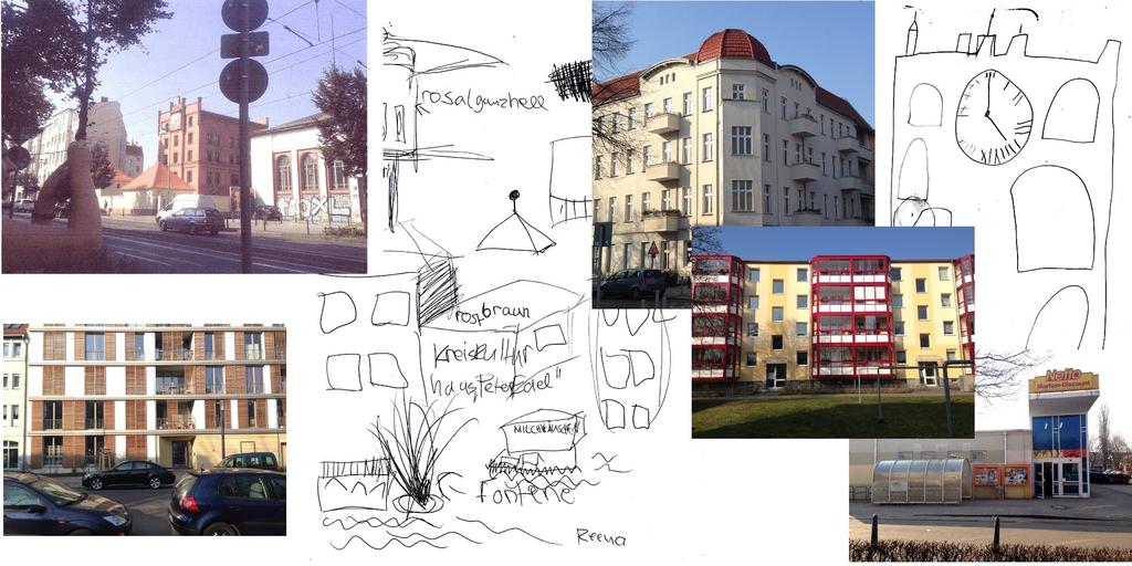Workshop an der Marcel-Breuer-Schule: Farbe in der Architektur der Moderne Die Farbgestaltungen von Bruno Taut, Le Corbusier März 2015 Anfertigen eigener Entwürfe zu Wohnsiedlungen, Modellbau